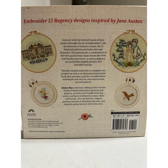 Thunder Bay Books Embroidery Kit Janes Austen - Picture 2 of 3